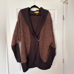 St. John Collection Chocolate Textured Cardigan